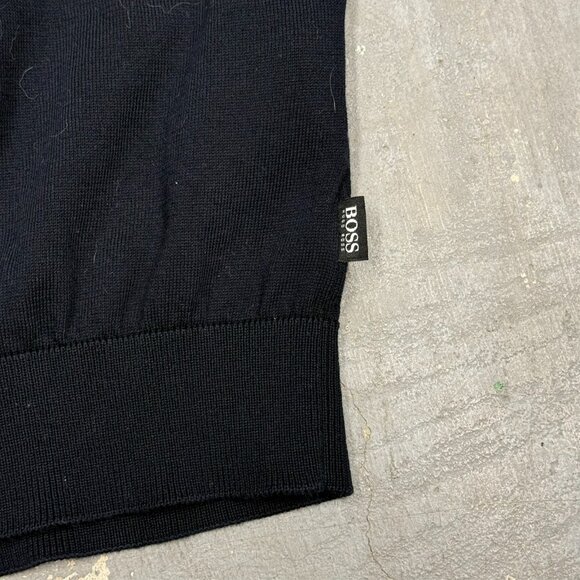 Hugo Boss Sweater Fabello Cotton Knit Lightweight Blue Crewneck XL - Picture 4 of 9